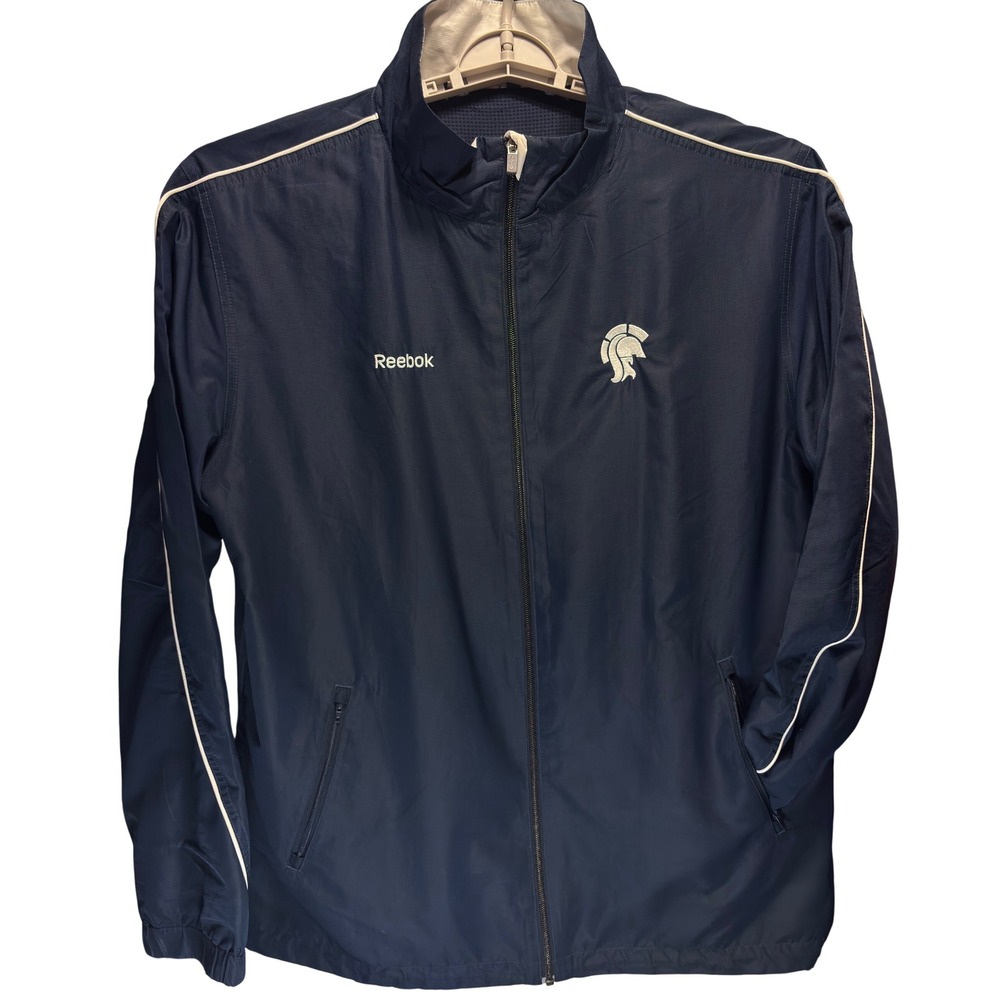 Vintage Reebok Windbreaker Men Large Navy Blue Excellent Titans Basketball Zip